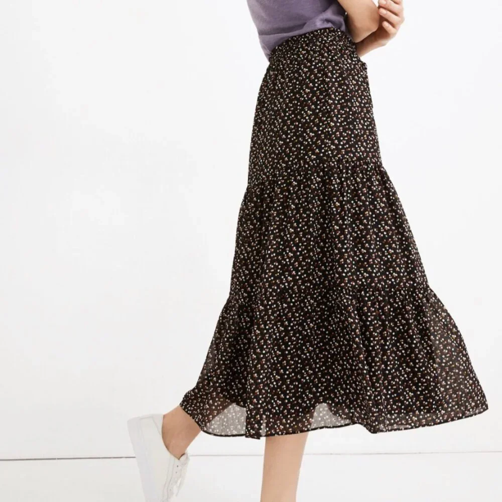 Madewell Georgette Tiered Maxi Skirt in Adorable Ditsy - Picture 2 of 7